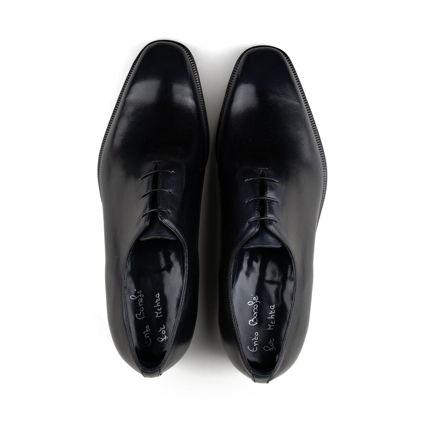 Enzo Bonafe - 3 Eyelet Wholecut Oxford - Dark Blue Calf