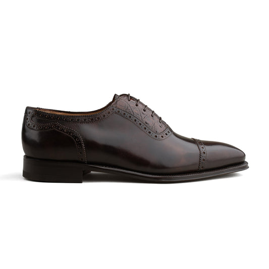 Enzo Bonafe - Style 3966 Adelaide Oxford - Dark Brown Museum Calf / Alligator