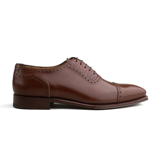 Enzo Bonafe - Style 3966 Adelaide Oxford - Reddish Brown (03058) / Alligator