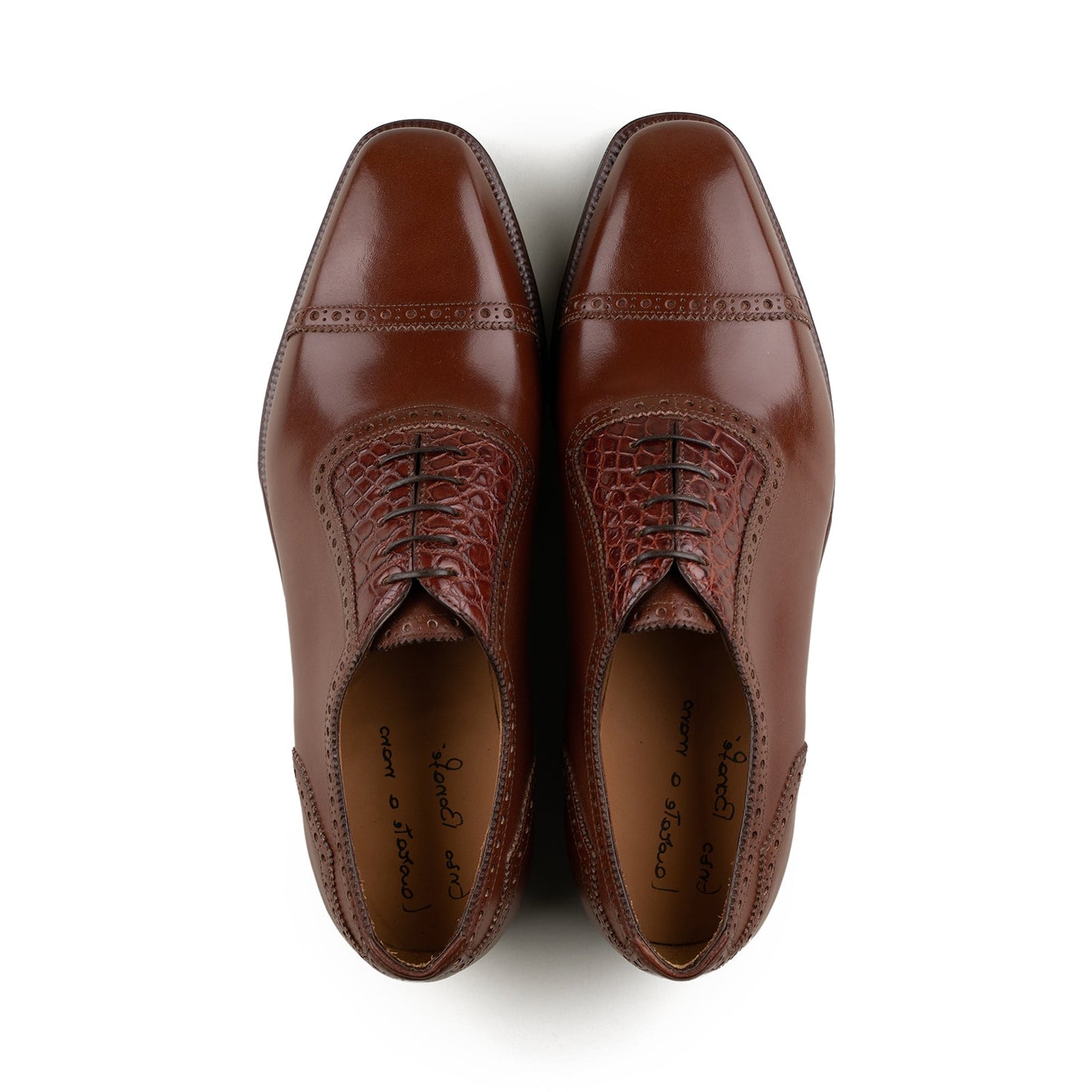 Enzo Bonafe - Style 3966 Adelaide Oxford - Reddish Brown (03058) / Alligator