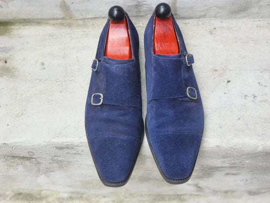 J.FitzPatrick - Suede Double Monk Strap - Blue - US 7.5