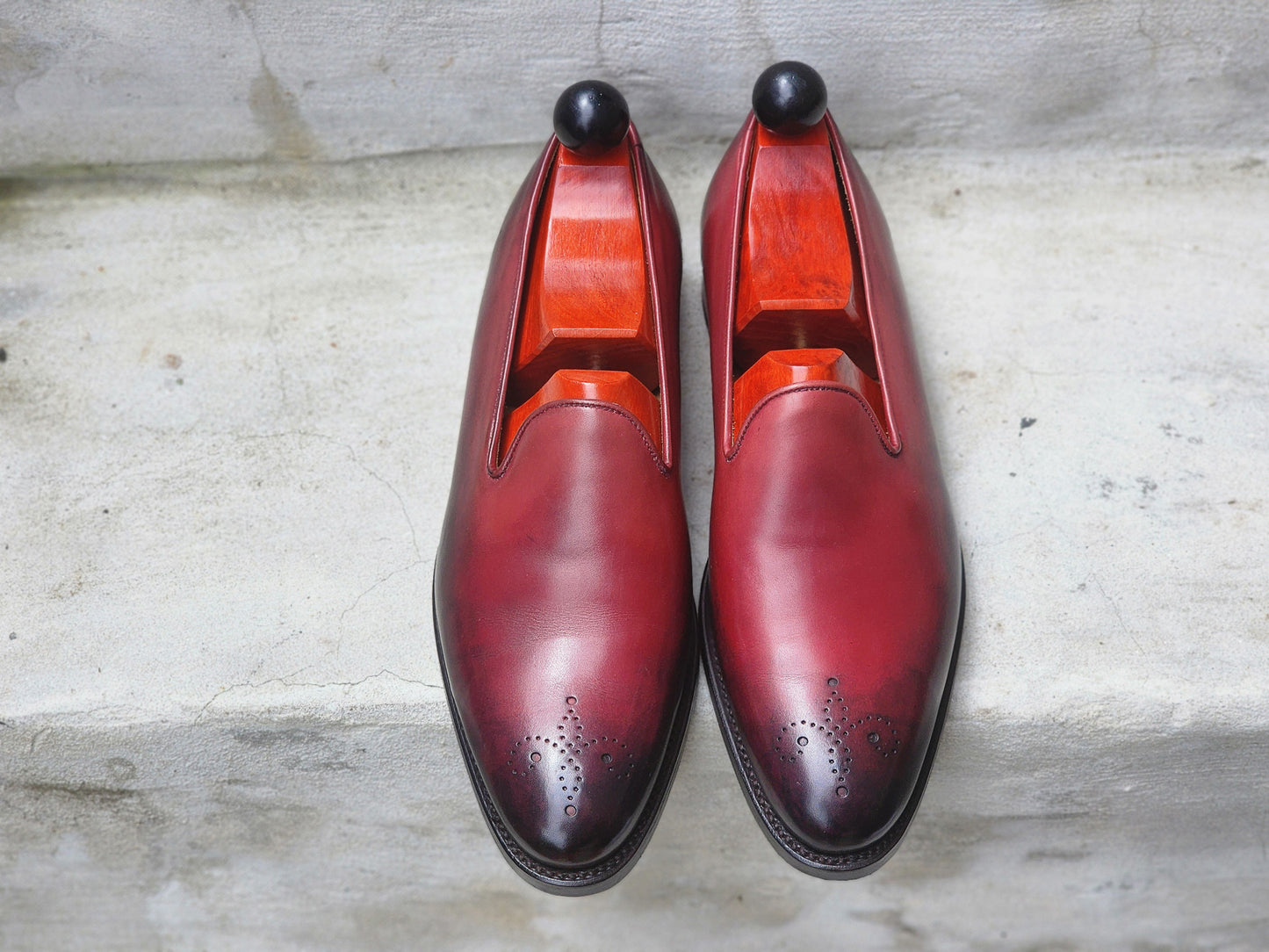 J.FitzPatrick - Mocasines de una sola pieza - Piel de becerro rosa bruñida