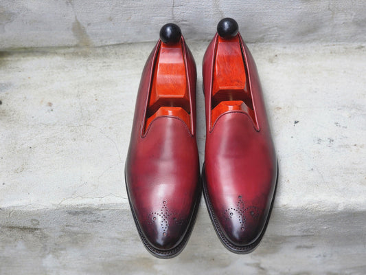 J.FitzPatrick - Wholecut Loafers - Rose Calf Burnished - US 8