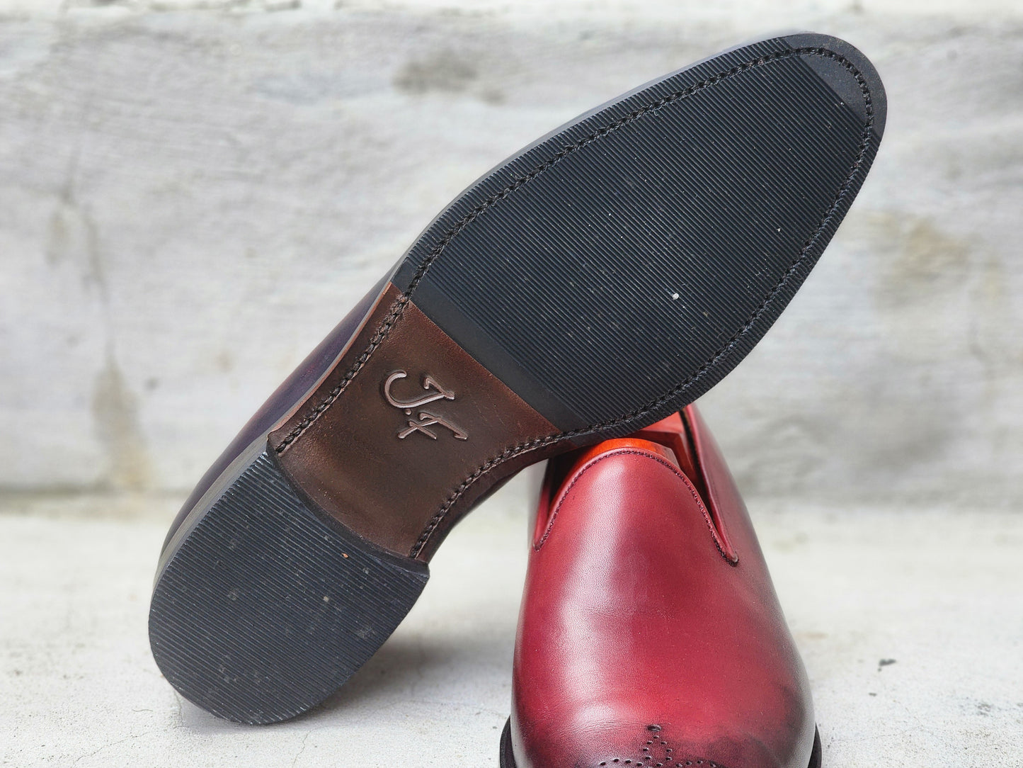 J.FitzPatrick - Mocasines de una sola pieza - Piel de becerro rosa bruñida