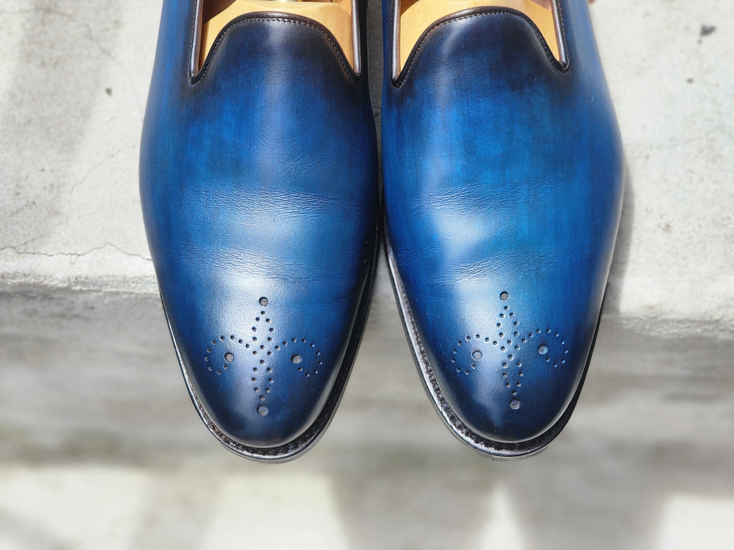 J.FitzPatrick - Wholecut Loafers - Blue Patina - US 8