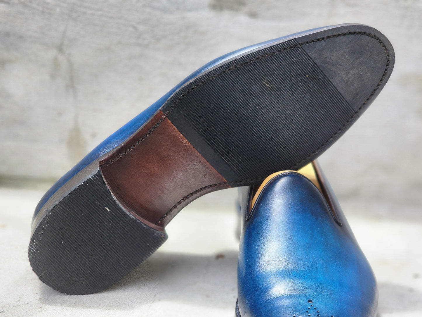 J.FitzPatrick - Wholecut Loafers - Blue Patina - US 8