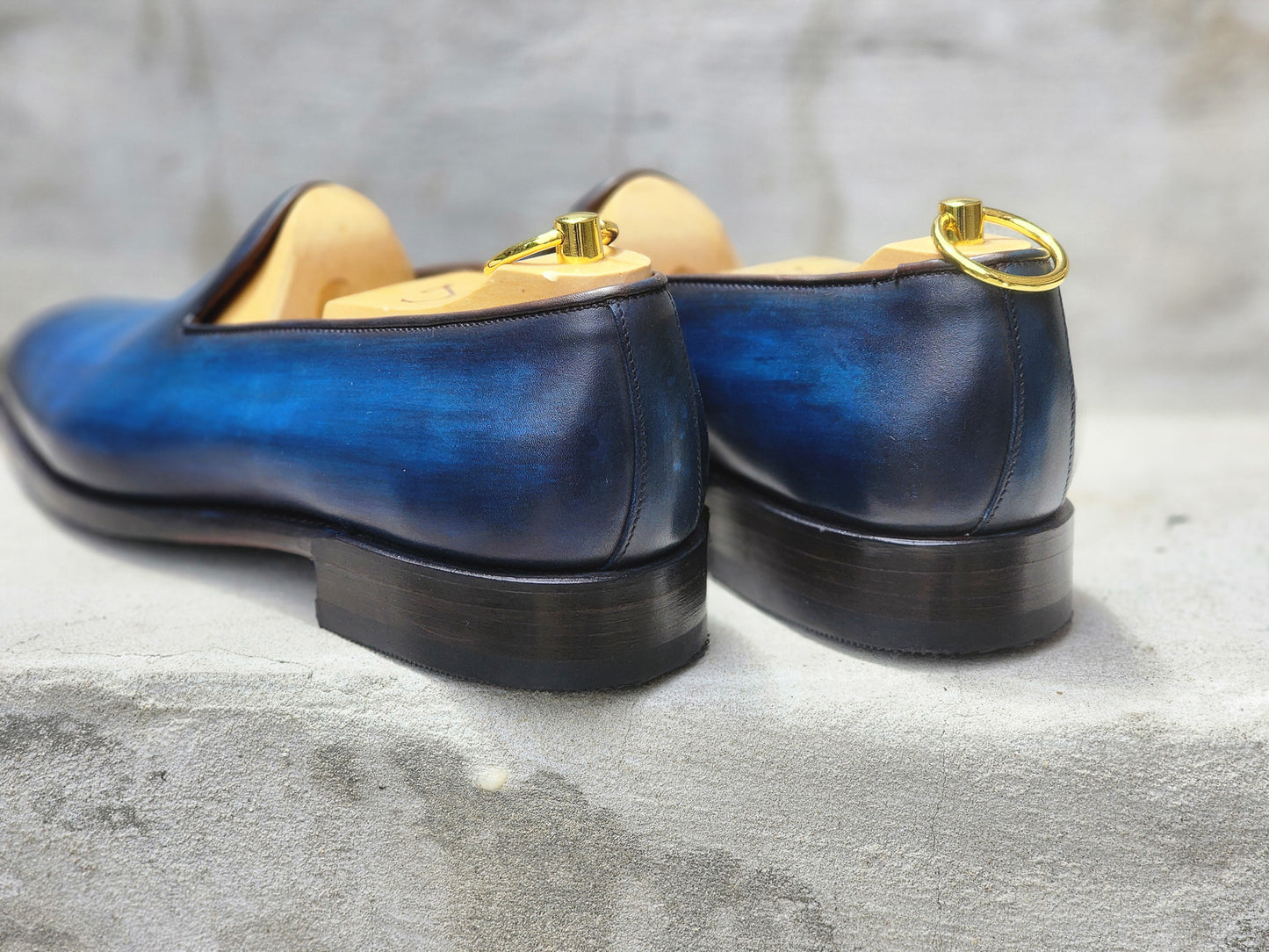 J.FitzPatrick - Wholecut Loafers - Blue Patina - US 8