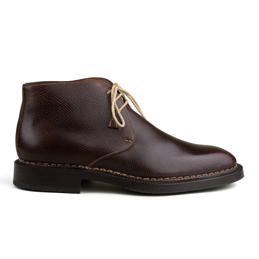 Enzo Bonafe - Style 3722 Chukka Boot - Saddle Brown Hatchgrain