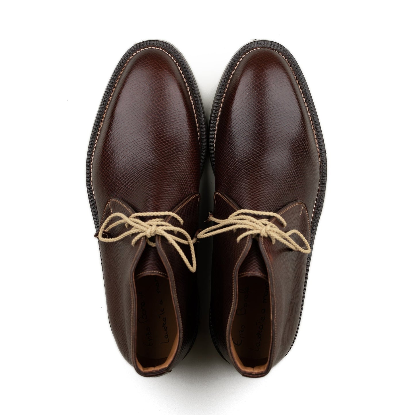 Enzo Bonafe - Style 3722 Chukka Boot - Saddle Brown Hatchgrain