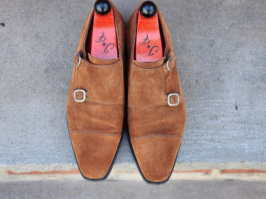 J.FitzPatrick - Suede Double Monk Strap - Light Brown - US 7.5
