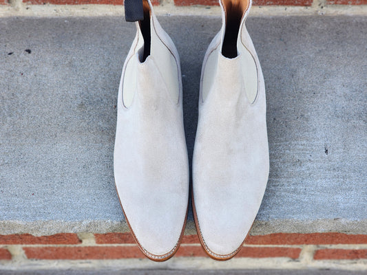 J.FitzPatrick - Suede Chelsea Boots - Oatmeal - US 7.5