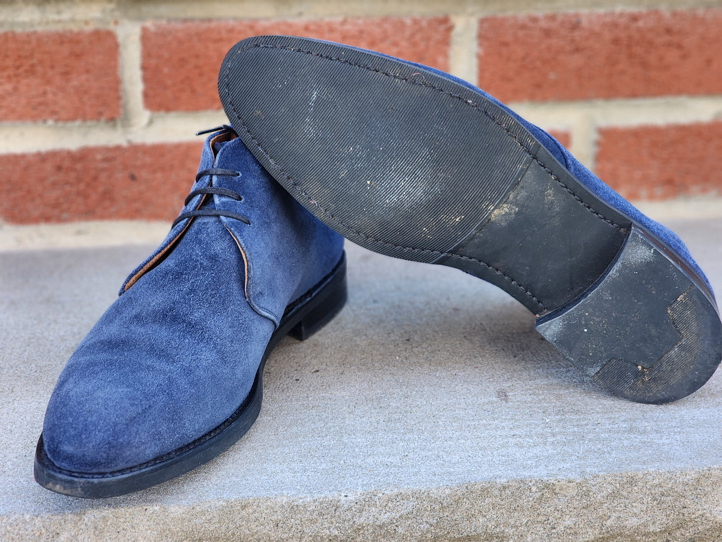 J.FitzPatrick - Suede Chukka Boots - Navy - US 7.5