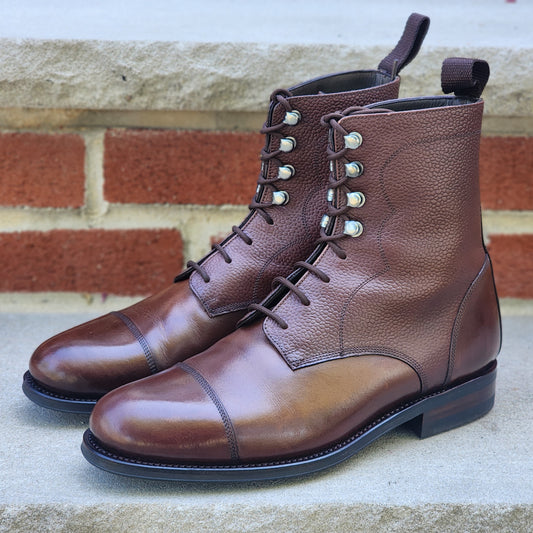 J.FitzPatrick - Derby Boots- Brown Calf/Grain - US 7.5