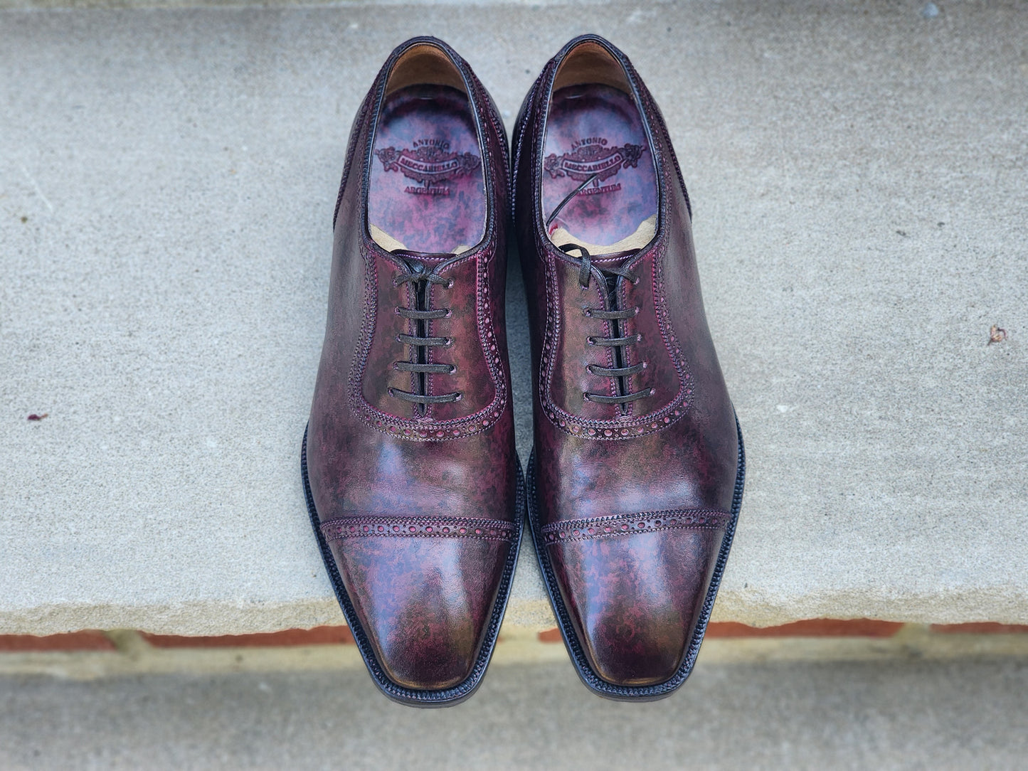 Antonio Meccariello - Adelaide Oxfords - Plum Speckled Patina - US 7