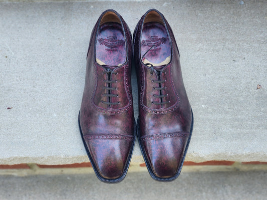 Antonio Meccariello - Adelaide Oxfords - Plum Speckled Patina - US 7