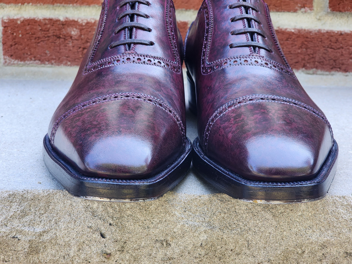 Antonio Meccariello - Adelaide Oxfords - Plum Speckled Patina - US 7