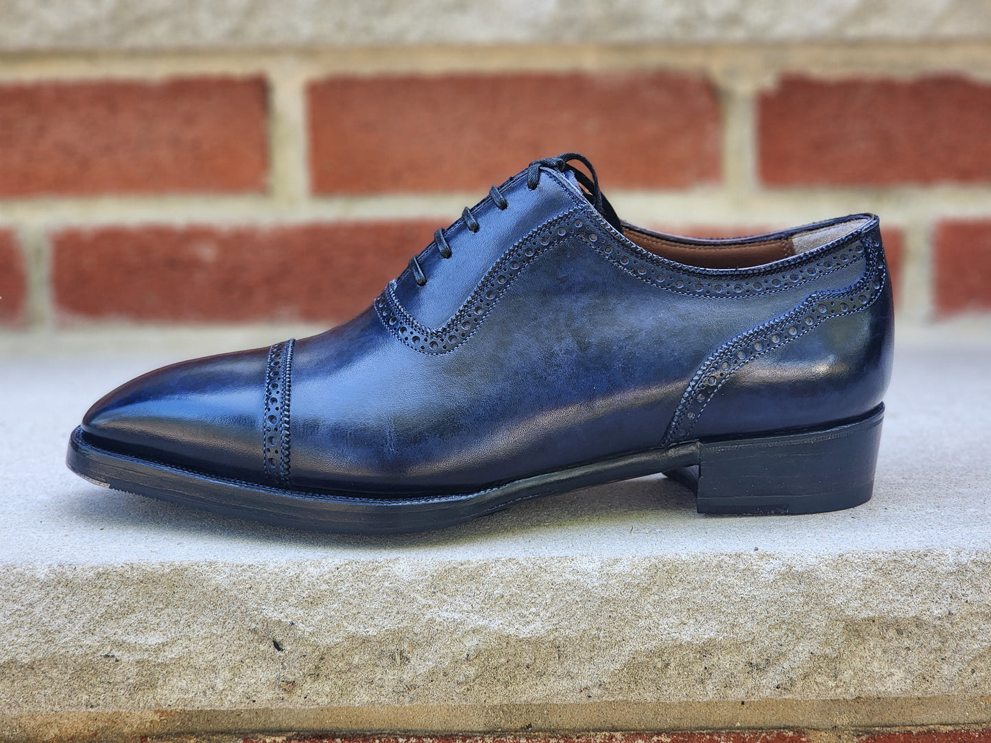 Antonio Meccariello - Adelaide Oxfords - Navy Speckled Patina - US 7