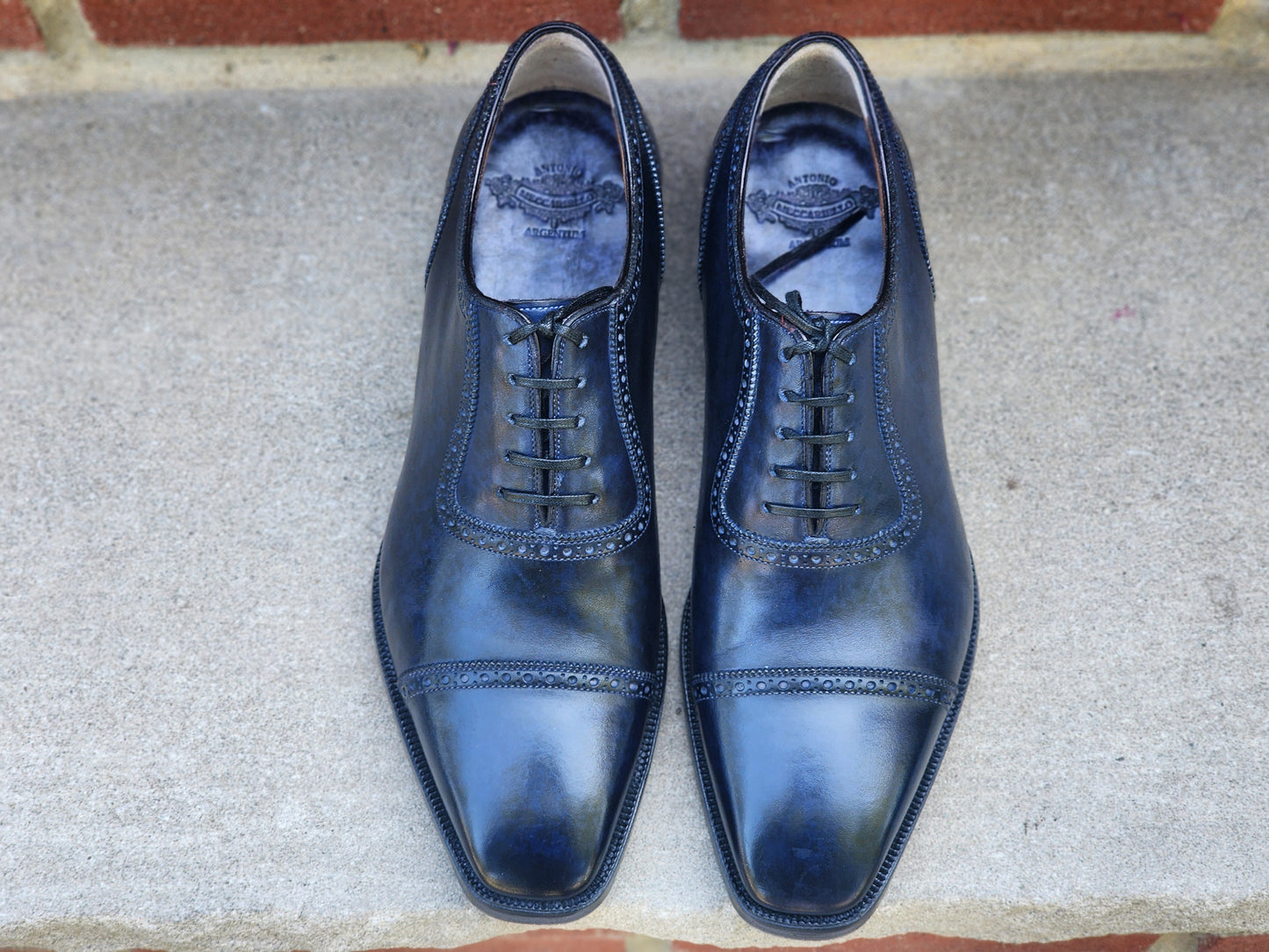 Antonio Meccariello - Adelaide Oxfords - Navy Speckled Patina - US 7