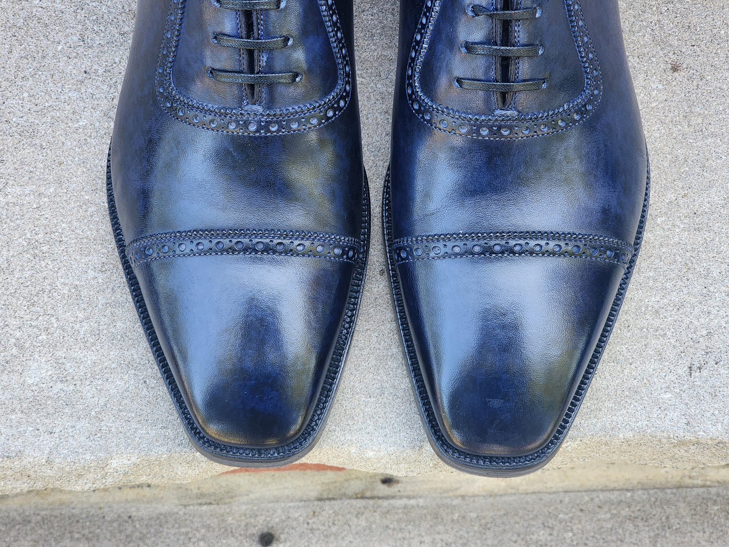 Antonio Meccariello - Adelaide Oxfords - Navy Speckled Patina - US 7
