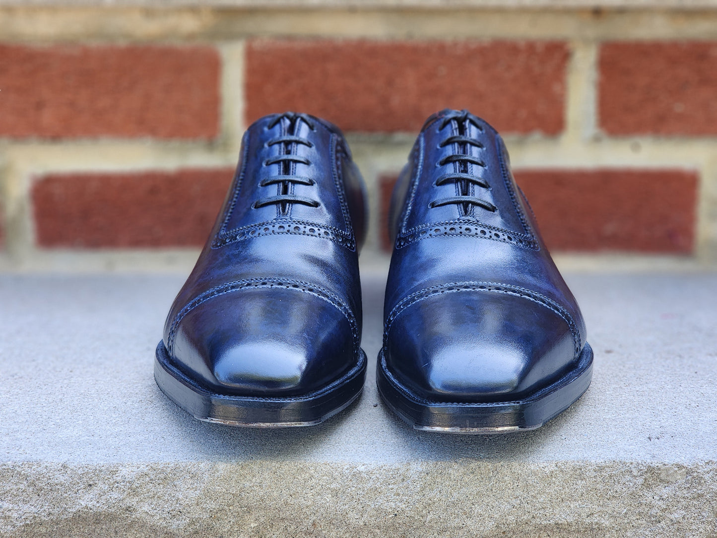 Antonio Meccariello - Adelaide Oxfords - Navy Speckled Patina - US 7