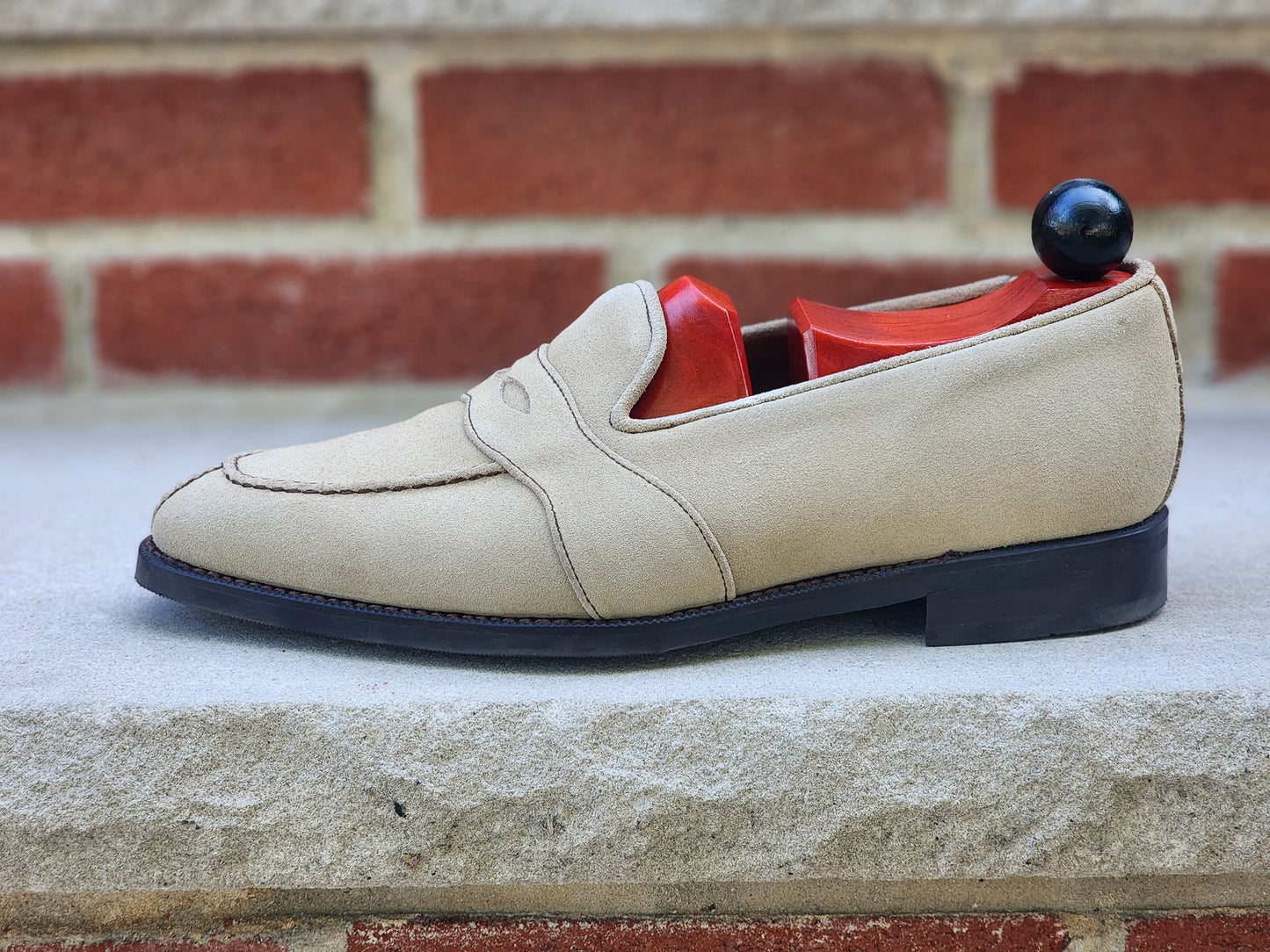 J.FitzPatrick - Mocasines de ante con correa completa - Arena