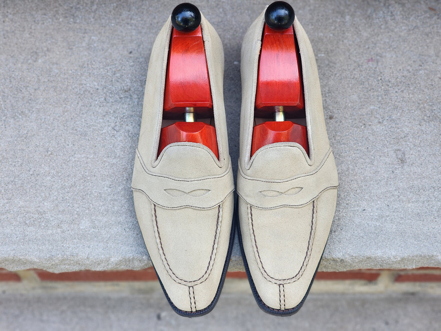 J.FitzPatrick - Mocasines de ante con correa completa - Arena