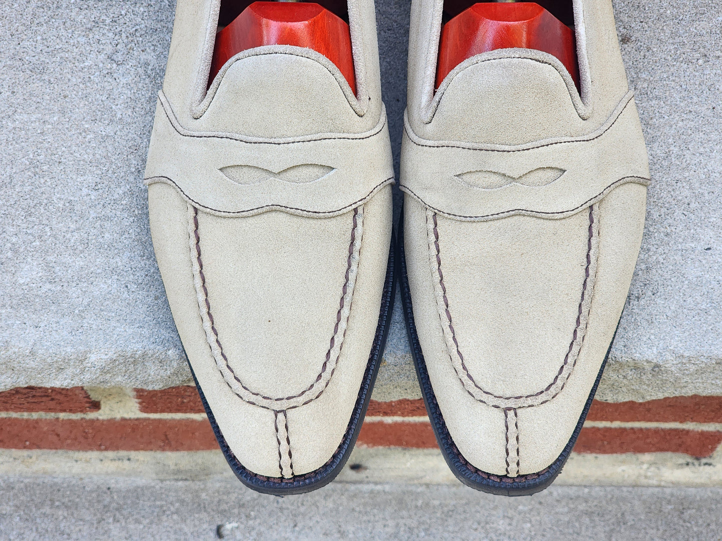 J.FitzPatrick - Mocasines de ante con correa completa - Arena