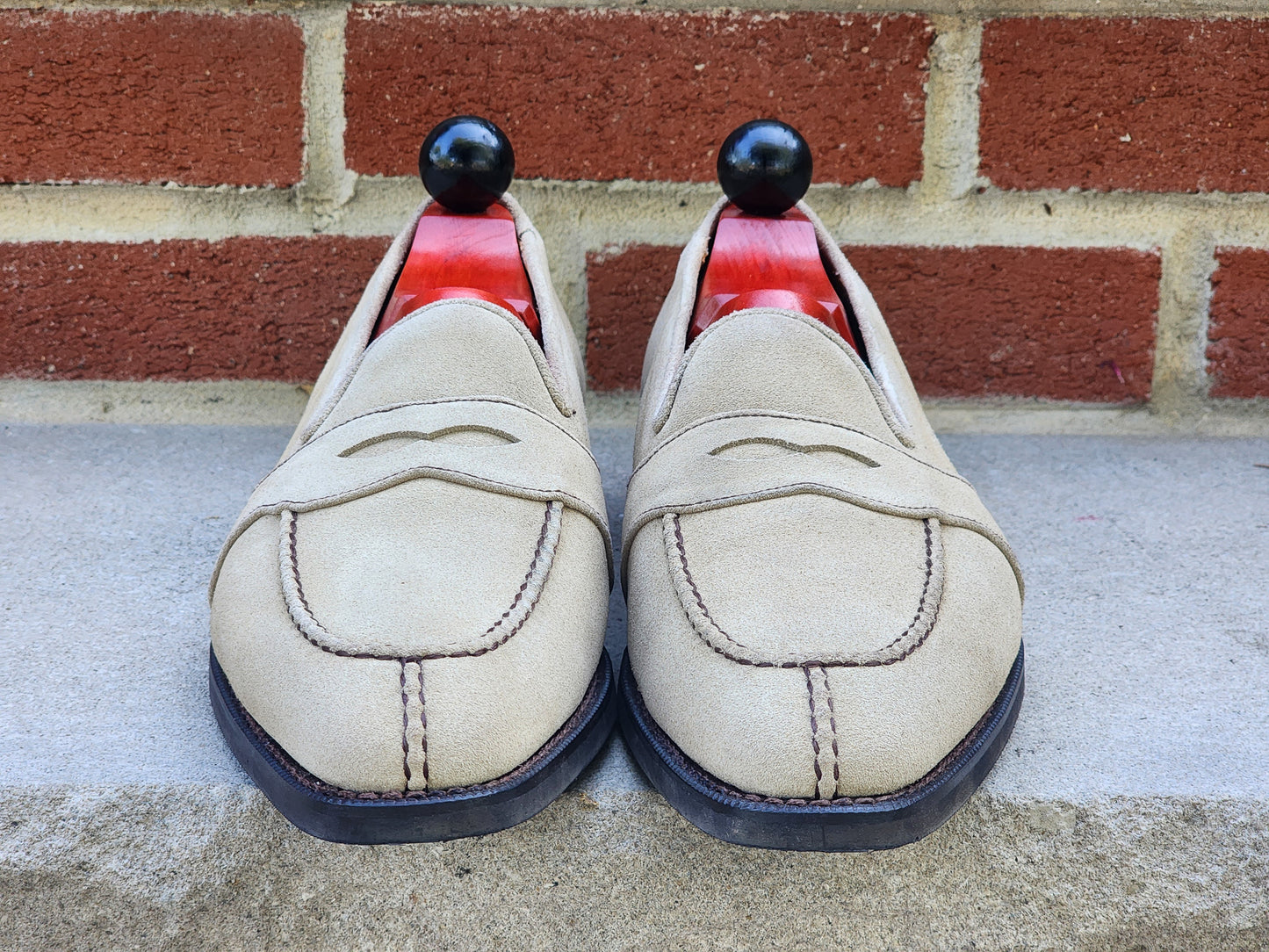 J.FitzPatrick - Mocasines de ante con correa completa - Arena