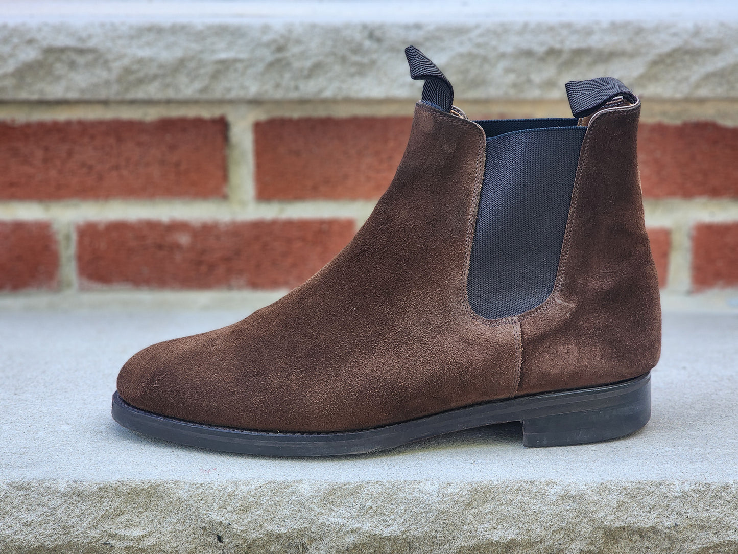 J.FitzPatrick - Suede Chelsea Boots - Dark Brown - US 7.5