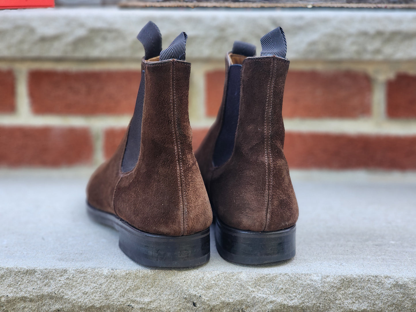 J.FitzPatrick - Suede Chelsea Boots - Dark Brown - US 7.5
