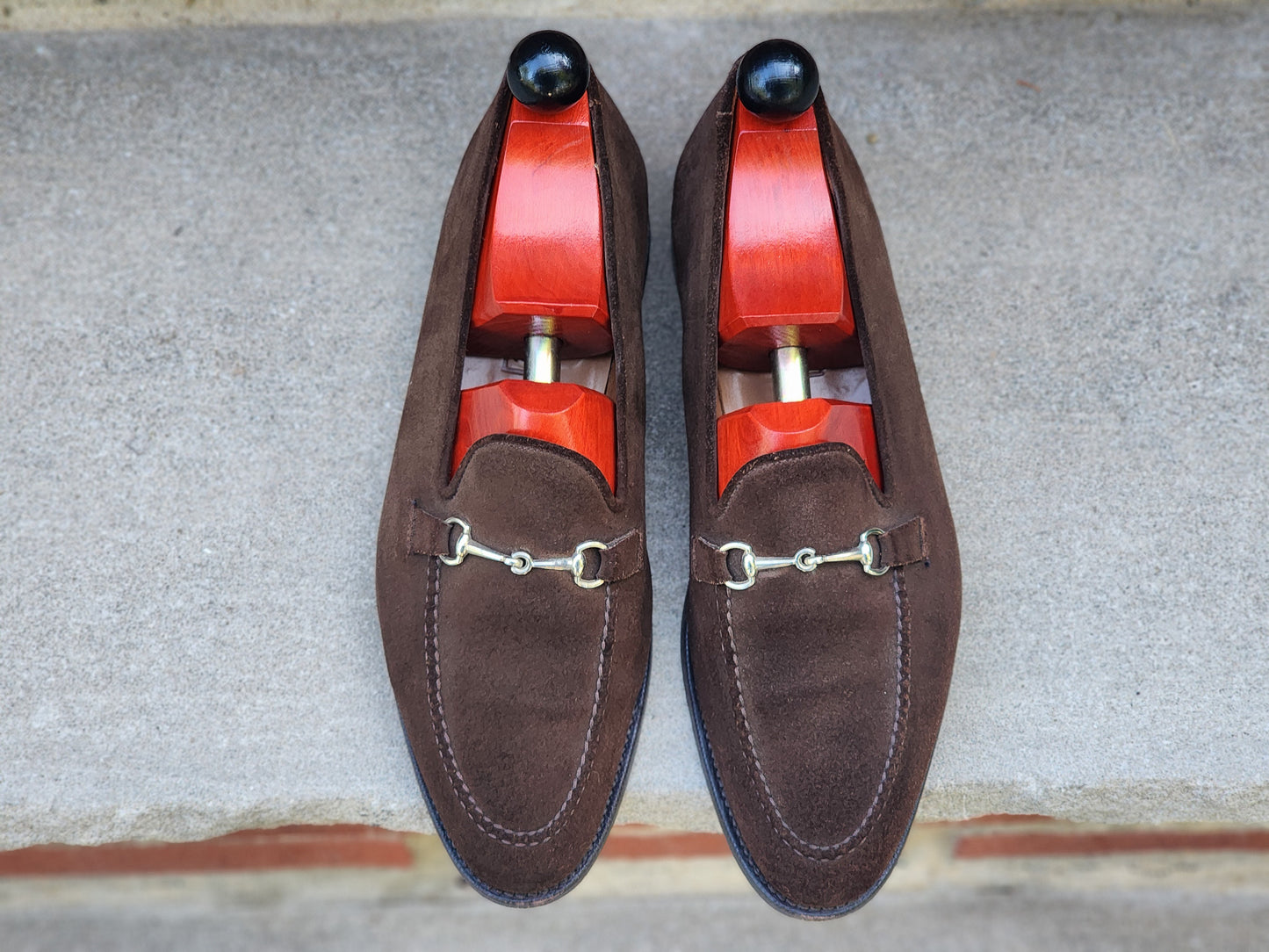 J.FitzPatrick - Mocasines de ante con detalle - Marrón oscuro