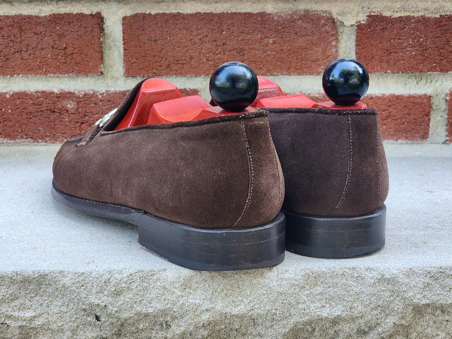 J.FitzPatrick - Mocasines de ante con detalle - Marrón oscuro