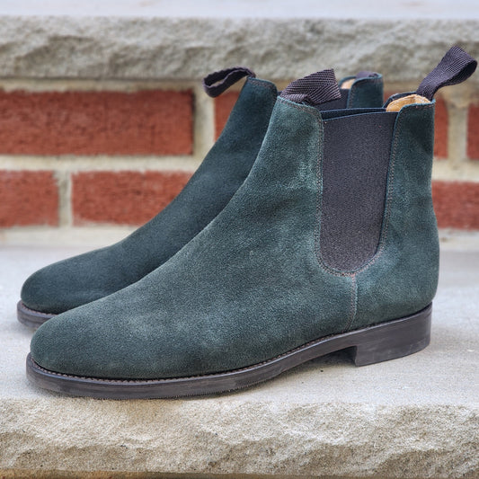 J.FitzPatrick - Suede Chelsea Boots - Green - US 7.5