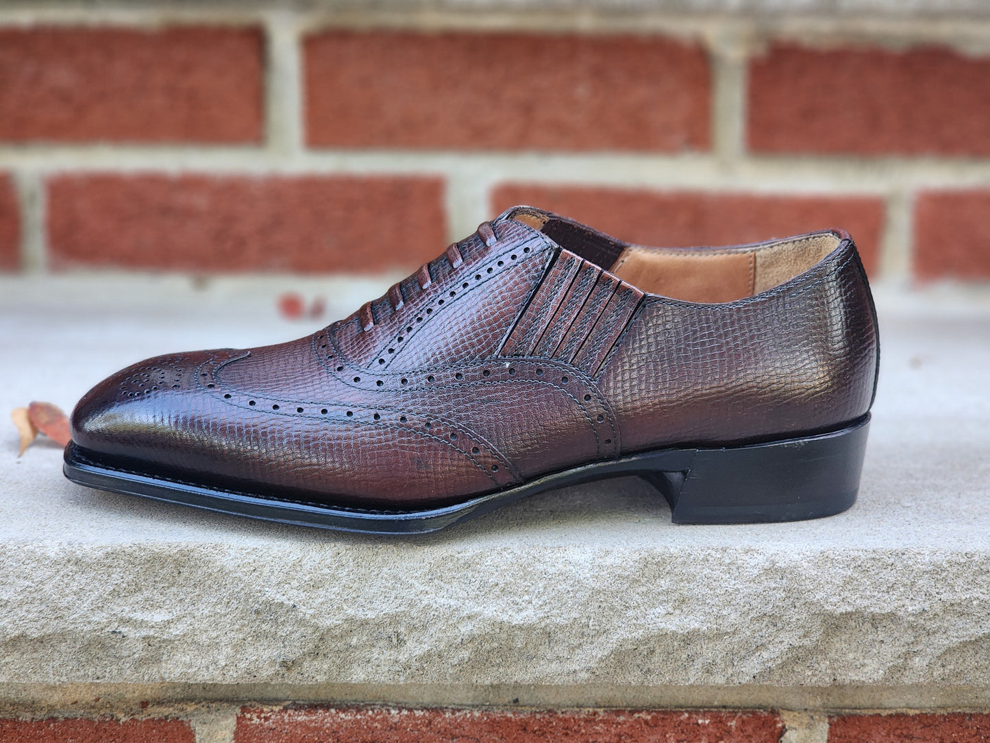 CNES - Full Brogue Lazyman - Dark Brown Hatch Grain - US 7