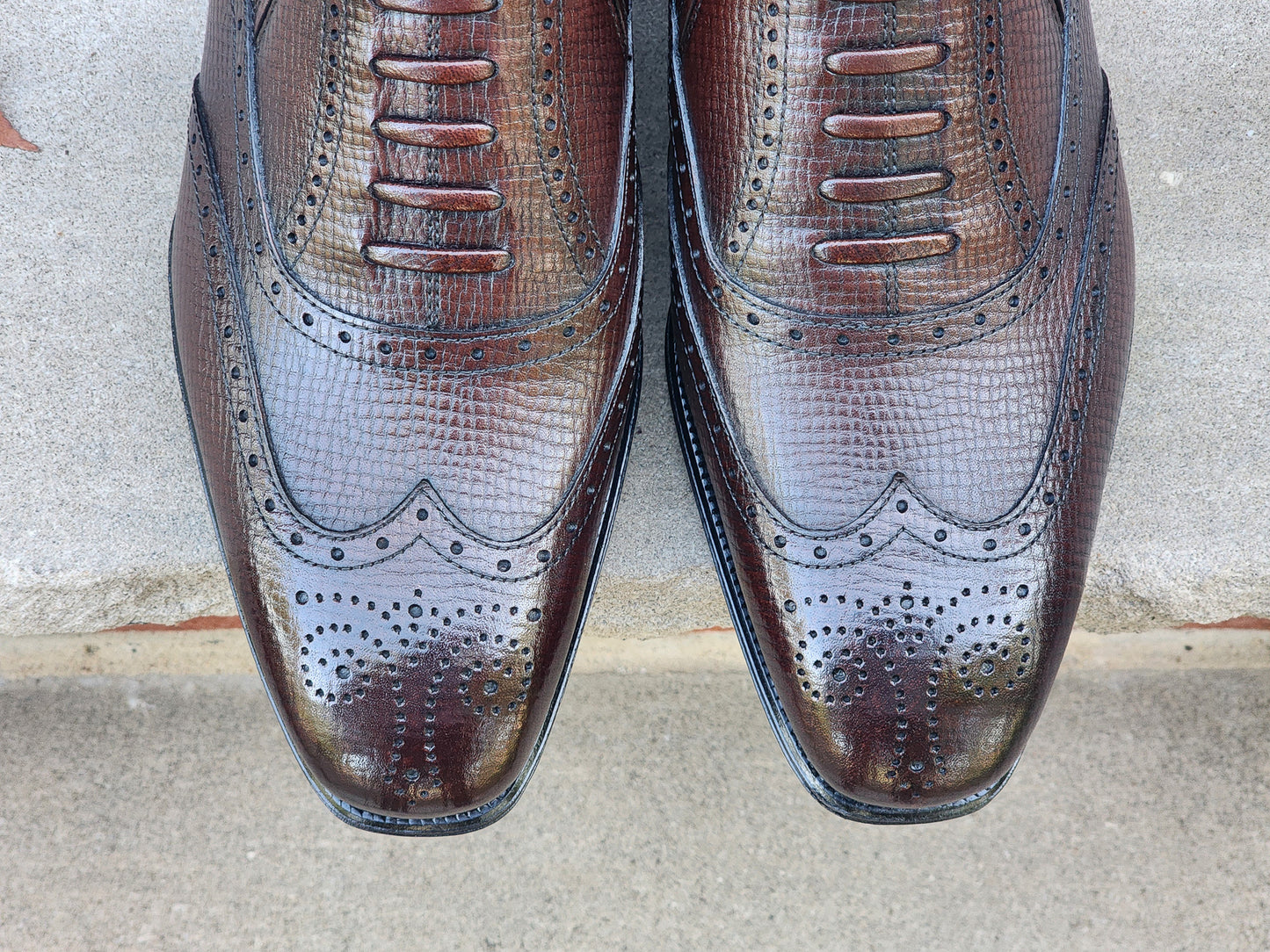 CNES - Full Brogue Lazyman - Dark Brown Hatch Grain - US 7