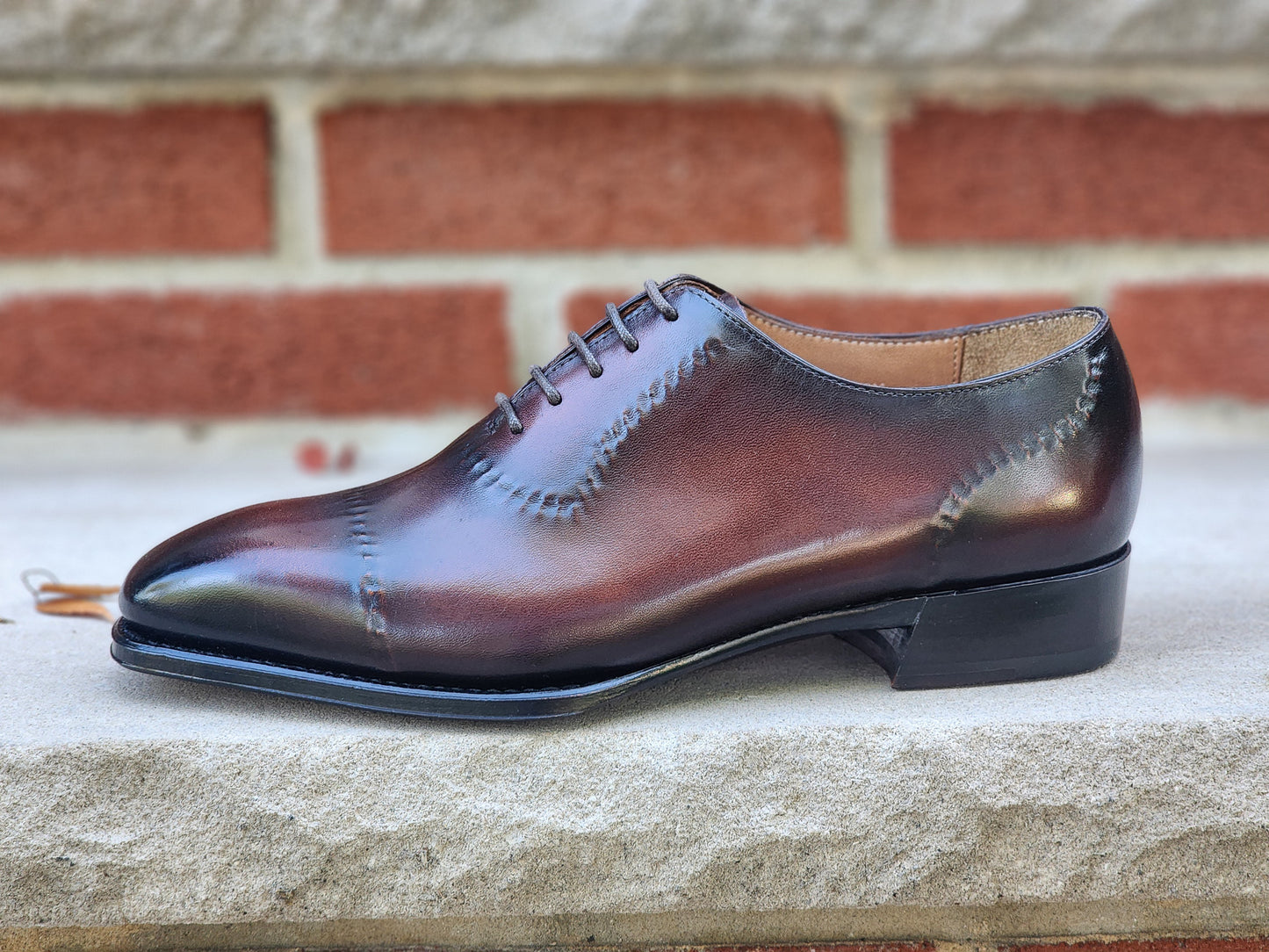 CNES - Whole Cut Adelaide Oxford - Dark Brown Burnished - US 7