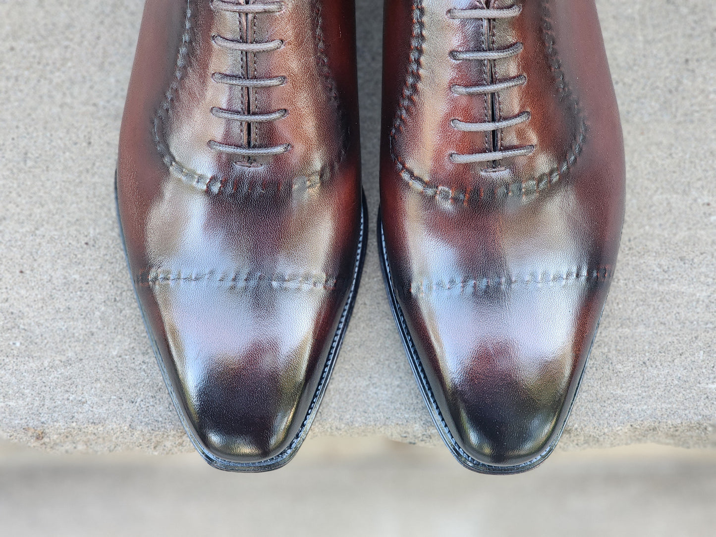 CNES - Whole Cut Adelaide Oxford - Dark Brown Burnished - US 7