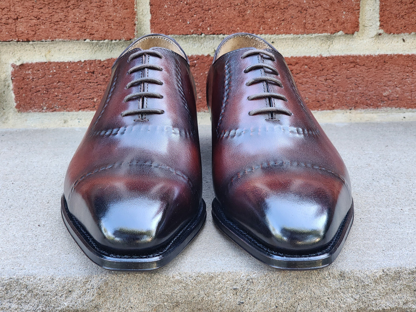 CNES - Whole Cut Adelaide Oxford - Dark Brown Burnished - US 7