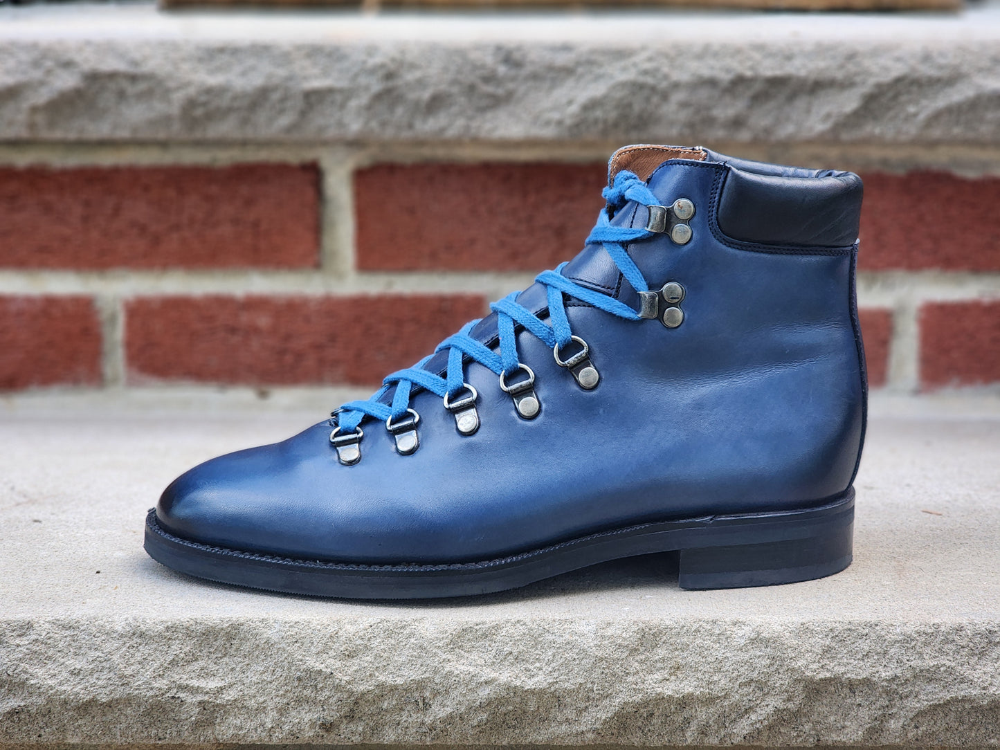 J.FitzPatrick - Alpine Boots - Blue Burnished Calf - US 7.5