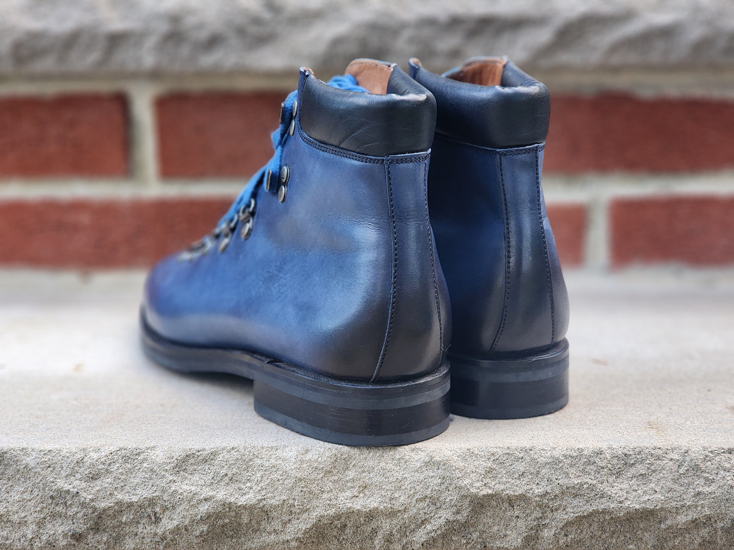 J.FitzPatrick - Alpine Boots - Blue Burnished Calf - US 7.5