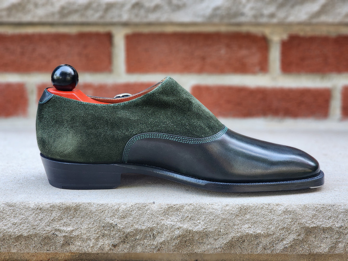 J.FitzPatrick - Oxford en daim pleine fleur - Marron foncé