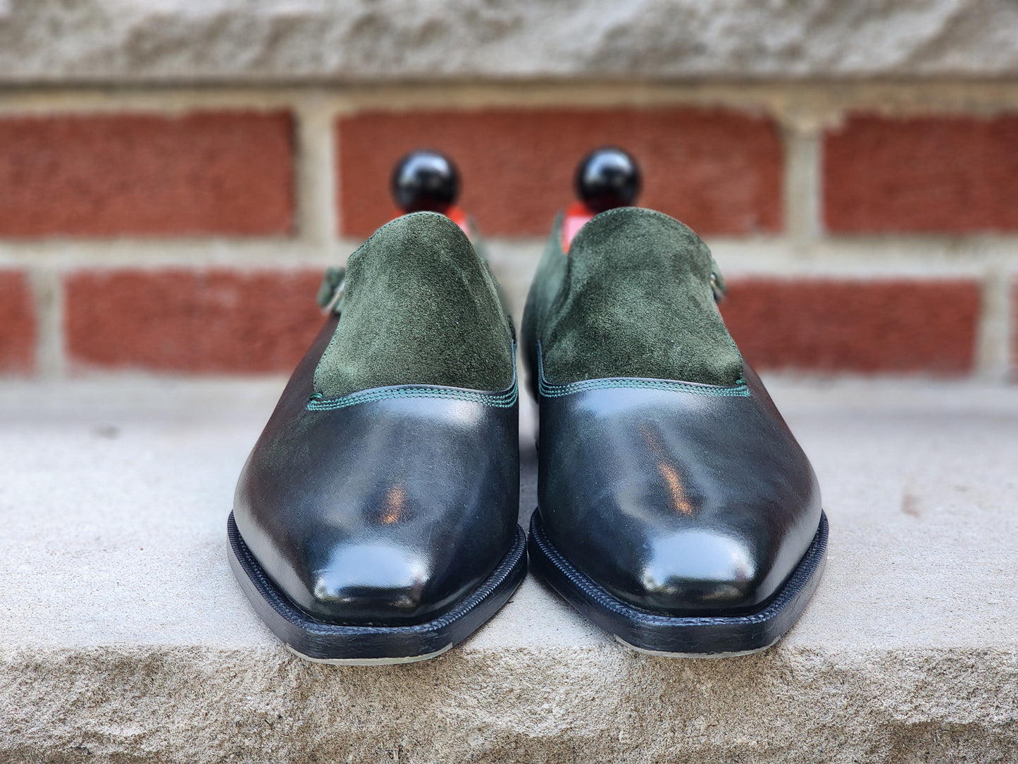 J.FitzPatrick - Oxford en daim pleine fleur - Marron foncé