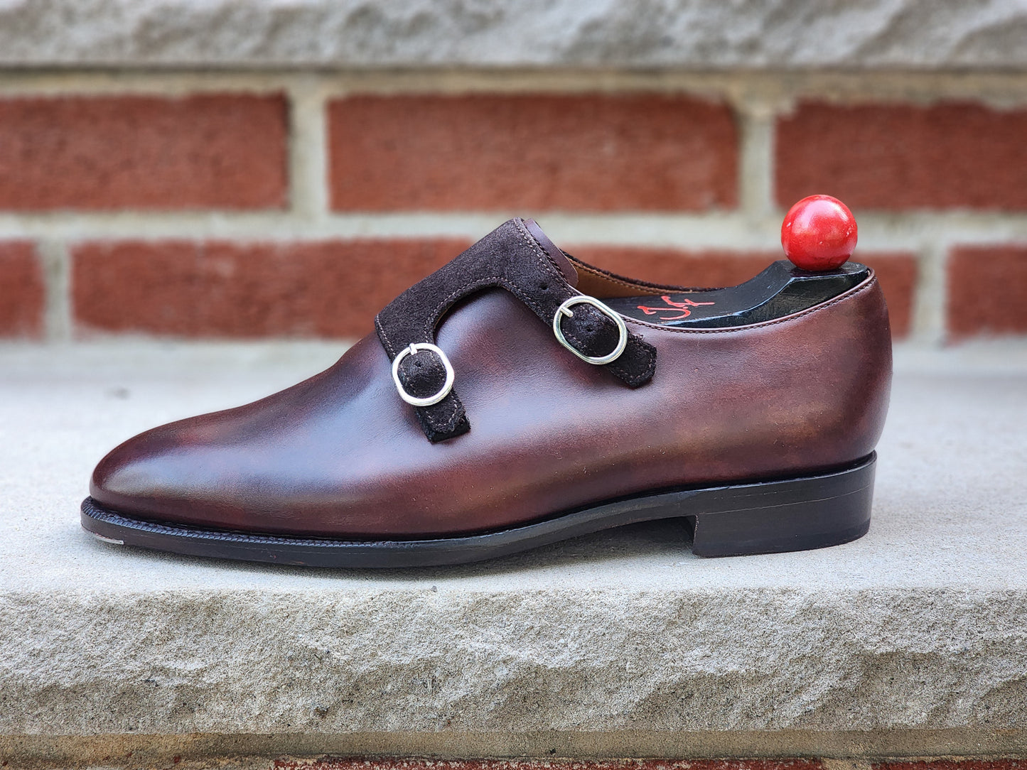 J.FitzPatrick - Oxford de una sola pieza de ante - Marrón oscuro