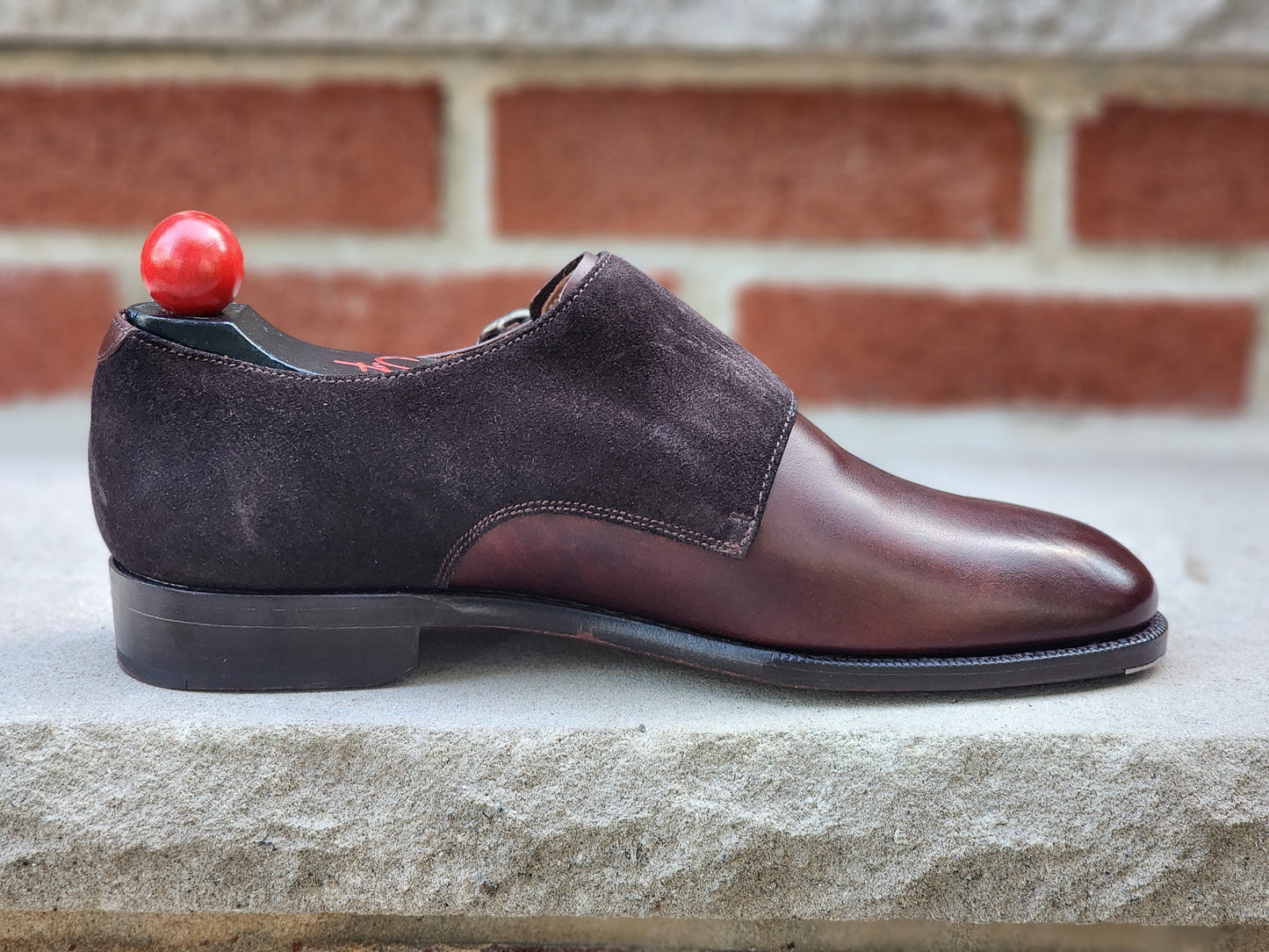 J.FitzPatrick - Oxford de una sola pieza de ante - Marrón oscuro