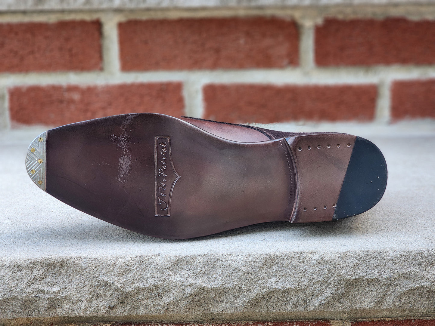 J.FitzPatrick - Oxford de una sola pieza de ante - Marrón oscuro