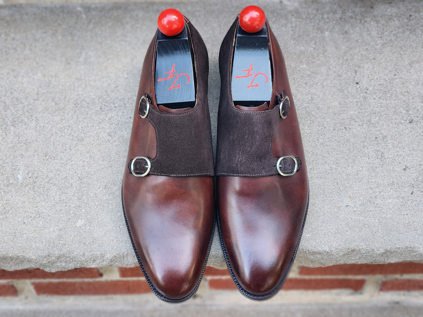 J.FitzPatrick - Oxford de una sola pieza de ante - Marrón oscuro