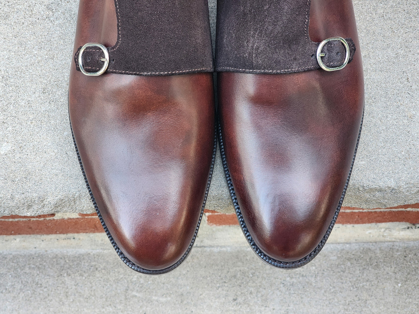 J.FitzPatrick - Oxford de una sola pieza de ante - Marrón oscuro