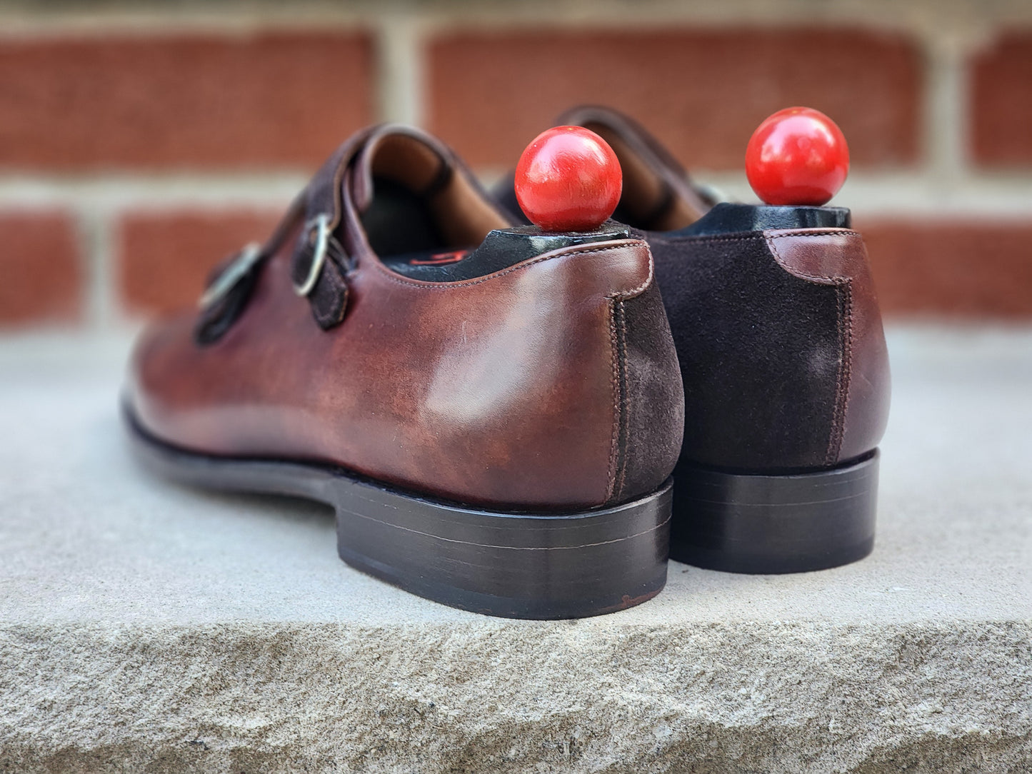 J.FitzPatrick - Oxford de una sola pieza de ante - Marrón oscuro