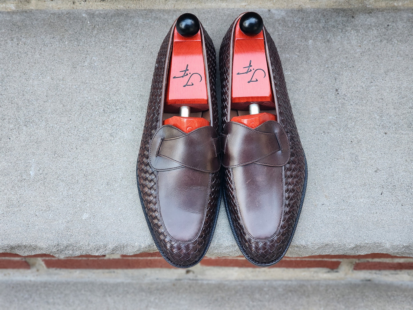 J.FitzPatrick - Mocasines Butterfly - Encuadernación pulida color burdeos