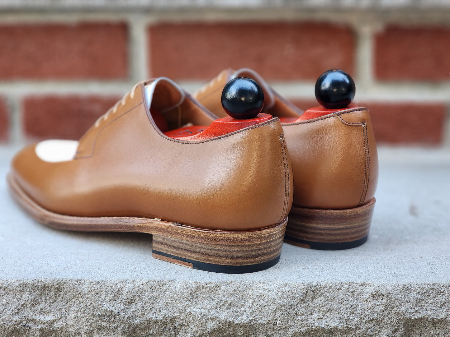 J.FitzPatrick - Apron Derby - Caramel/White Calf - US 7.5